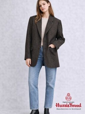 Harris Tweed Vintage Blazer 42R Brown Grey Tweed Scottish Wool Men’s/Women